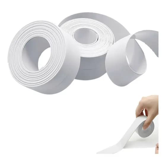 Fita Adesiva Vedação Pvc Impermeável Banheiro Pia Box Rodapé Branco