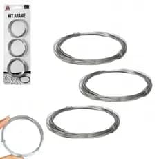 Kit Com 3 Rolos De Arame Galvanizado 10m Cada Prateado 22mm