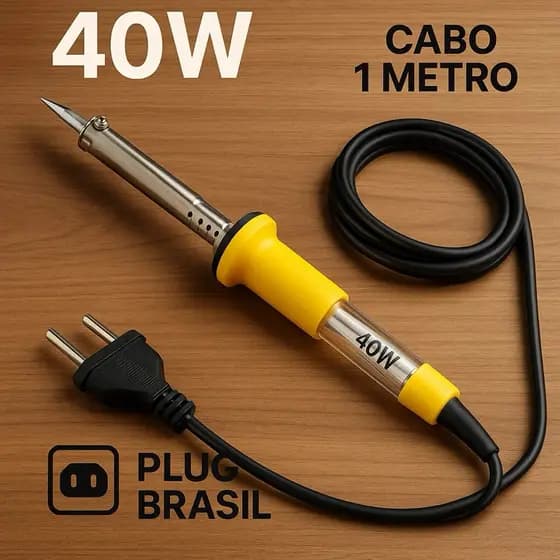[ORIGINAL] Ferro de Solda 40W Profissional - Ideal para Artesanato, Componentes Eletrônicos 110V / 220V
