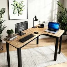 Mesa Em L Com Cantos Arredondados 120cm Escrivaninha Curva Para Computador Estação De Trabalho Home Office Estilo Legos