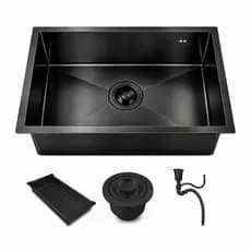 Cuba Gourmet Cozinha 50x40 Completa Aço Inox 304 Escovado Preta