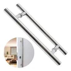 Puxador Para Porta Inox 304 Prata Pivotante 60cm Redondo