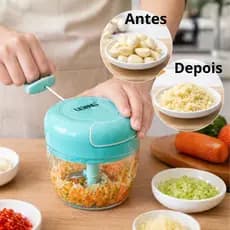 Mini Processador Manual 2 Lâminas Triturador Alimentos Prático Cozinha
