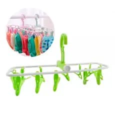 Mini Varal Dobrável 12 Pregadores Portátil Cabide Organizador Roupas Compacto 360°