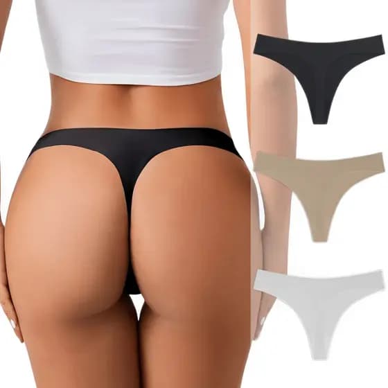 Kit 3 Calcinha Fio Feminina Sem Costura Corte A Laser
