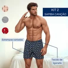 Kit 2 Samba Canção Tecido Leve e Confortável- Cores Multicolorido
