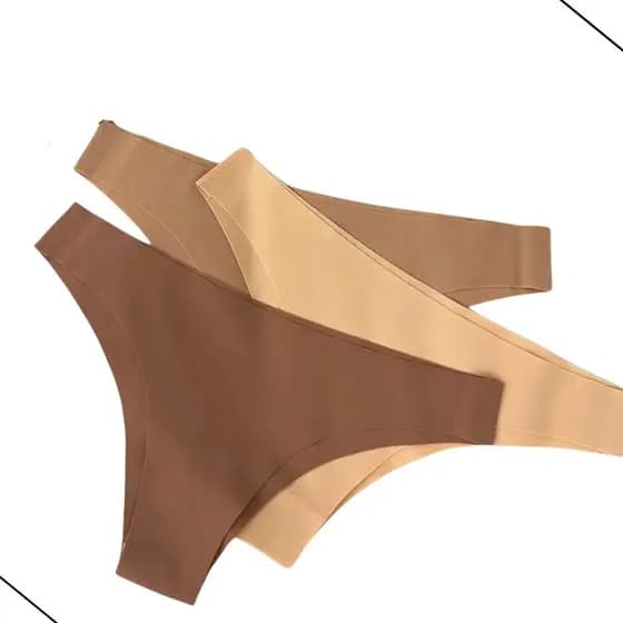 Kit 3 Calcinhas Tanga Sem Costura A Laser - Cor Variados