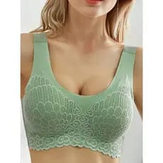 Top Sutiã Renda 5D  sem Costura com Bojo/ Cores Variadas