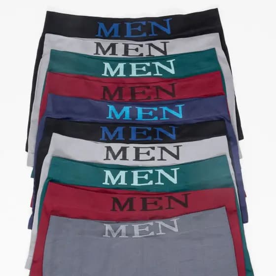 Kit 10 unidades Cueca Boxer Masculino/ Cores Variadas