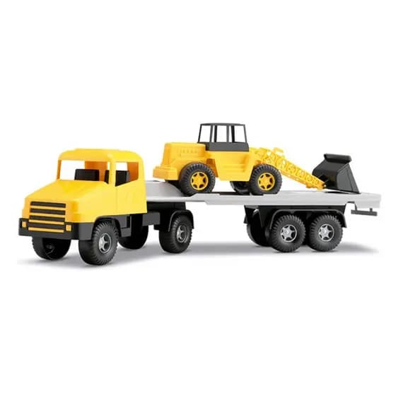 Brinquedo Infantil Caminhão Prancha Com Carregadeira