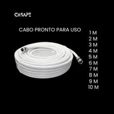 Cabo Coaxial Para Antena TV Pronto Com Conectores 1M 2M 3M 4M 5M 6M 7M 8M 9M 10M