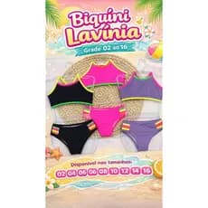 Biquini Lavinia | Biquini Infantil Juvenil Menina| Biquini preto|Biquini menina moça