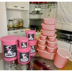 kit de 10 Vasilhas com Jarra e jogo de kit Mantimento Decorados