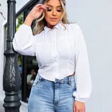 CAMISA CORSELE  FEMININA SOCIAL E CASUAL DE VISCOLINHO