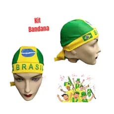 Kit  12 Bandana  Brasil Unissex Premium Lembrancinha Copa Do Mundo