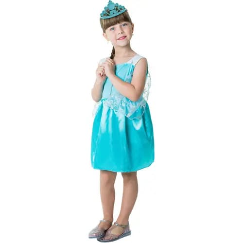 Kit Fantasia Infantil Princesa Brilhante Design Confortavel Festa Brincadeira Tamanho G