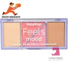 Paleta De Blush E Iluminador Feels Mood Ruby Rose Facial