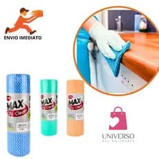 Rolo Pano Limpeza Multiuso Max Clean 50 Un. Reutilizável