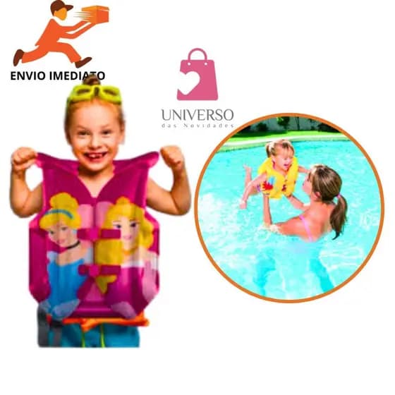Colete Inflável Boia Infantil Piscina Praia Menina Criança