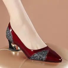 Salto alto Mulheres Plataforma 2023 Casuais Stilettos Dança Festa Senhoras Bombas PU Não-Deslizamento Sólido Verão Corre