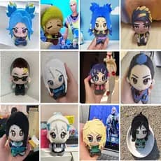 10cm VALORANT Plushie Neon Cravo Jett ‌         Brinquedos de Pelúcia Macios para Fãs, Meninos, Meninas e Crianças - Pre