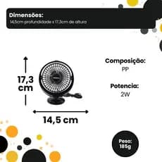 🌀 Mini Ventilador Portátil USB – Preto