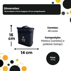 Estojo com 48 Canetas de Colorir Hidrográficas. 🎨 Desperte a criatividade das crianças