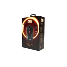 Mouse Gamer AOC GM 180 com Fio 7200 DPI - Preta, RGB, 7 Botões