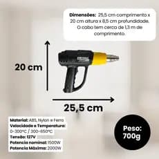 Soprador Térmico com Bico Removível 2000W - 127V.