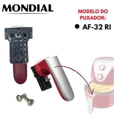 Puxador Cabo Air Fryer Af-32 RI Vermelho Mondial Original