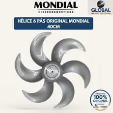Hélice Do Ventilador Mondial 40cm 6 Pás Prata Original Turbo