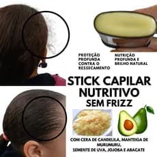 Cera Pomada Em Bastão Modeladora Para Penteados Anti Frizz Oleza 15gr - Alinha, Nutre e Dar Brilho