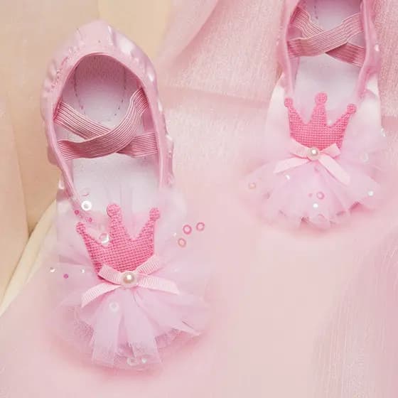 Sapatos De Dança Para Meninas Crown Ballet Kids Dance Slippers Profissionais Sola Macia Feminino Yoga Gym Shoes
