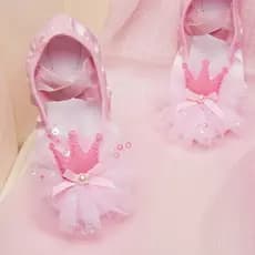 Sapatos De Dança Para Meninas Crown Ballet Kids Dance Slippers Profissionais Sola Macia Feminino Yoga Gym Shoes