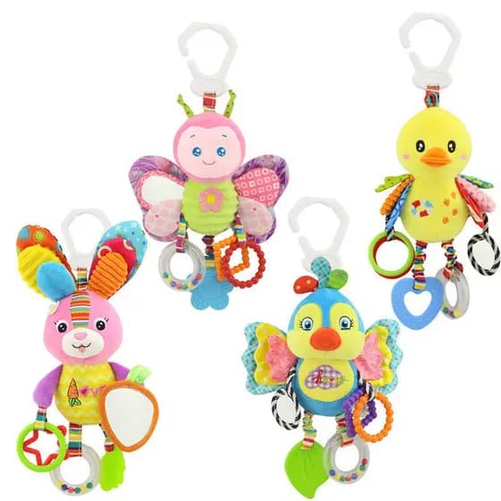Carrinho De Passeio Bebê Recém Nascido Brinquedos De Pelúcia Chocalho Móvel De Desenho Animal Pendurado Sino Educacional