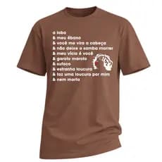 Blusa Turnê O Maior Encontro do Samba Cantora Alcione Marrom Músicas MPB - Camiseta 100% Algodão Doce Dengosa e Polida