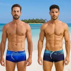Kit 2 Sunga Com Forro Masculina Natação Com Cordão Adulto Boxer Estampa Digital Envio Imediato