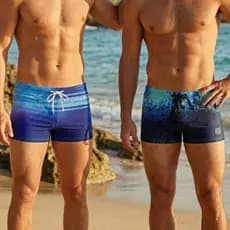 Kit 2 Sungas Masculinas Boxer Premium Praia Piscina Com Forro Interno E Cordão De Ajuste