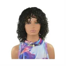Perucas De Cabelo Humano Ondulado Perucas De Cor Preta 35cm