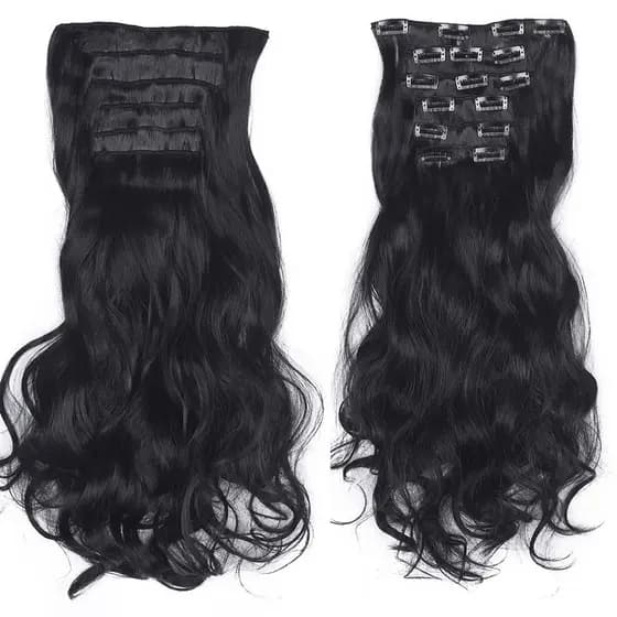 Extensões De Cabelo Tic Tac Onduladas 55cm Humana Idêntica 6 Telas 140 Gramas