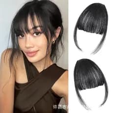 Luz fina sem costura testa remendo peruca banda franja de ar costeletas franja falsa franja europeu