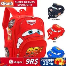 Mochila Escolar Em Forma De Carro Do Jardim De Infância Pixar Lightning McQueen 3D