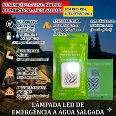 Luminária De Emergência À Água Salgada Sem Bateria Sem Carregamento 280h Super Autonomia Luz LED Portátil Pronta Para Us