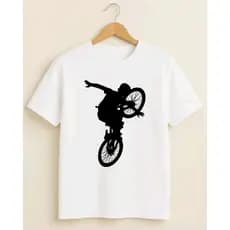 Camiseta Infantil Bike Grau Juvenil 100% Algodão