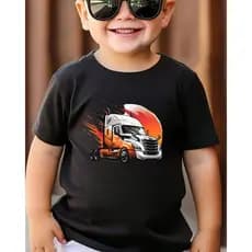 Camiseta Infantil Juvenil Caminhão 100% Algodão