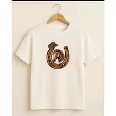Camiseta Infantil Chapéu Ferradura Cavalo 100% Algodão Unissex