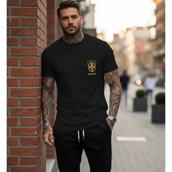 Camisa Masculina Torcida Casual Esportiva Algodão Penteado Torcedor Premium 100% Algodão