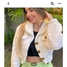 Casaco Teddy Curto Blusa Pelo Feminino Cropped Pelucia Frio
