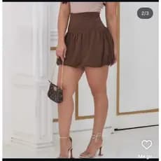 mini saia balone duna verão tendecia cintura alta