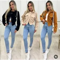 Jaqueta Lã Batida Feminina para o Inverno Quente Elegante com  Botão Luxo Promoção